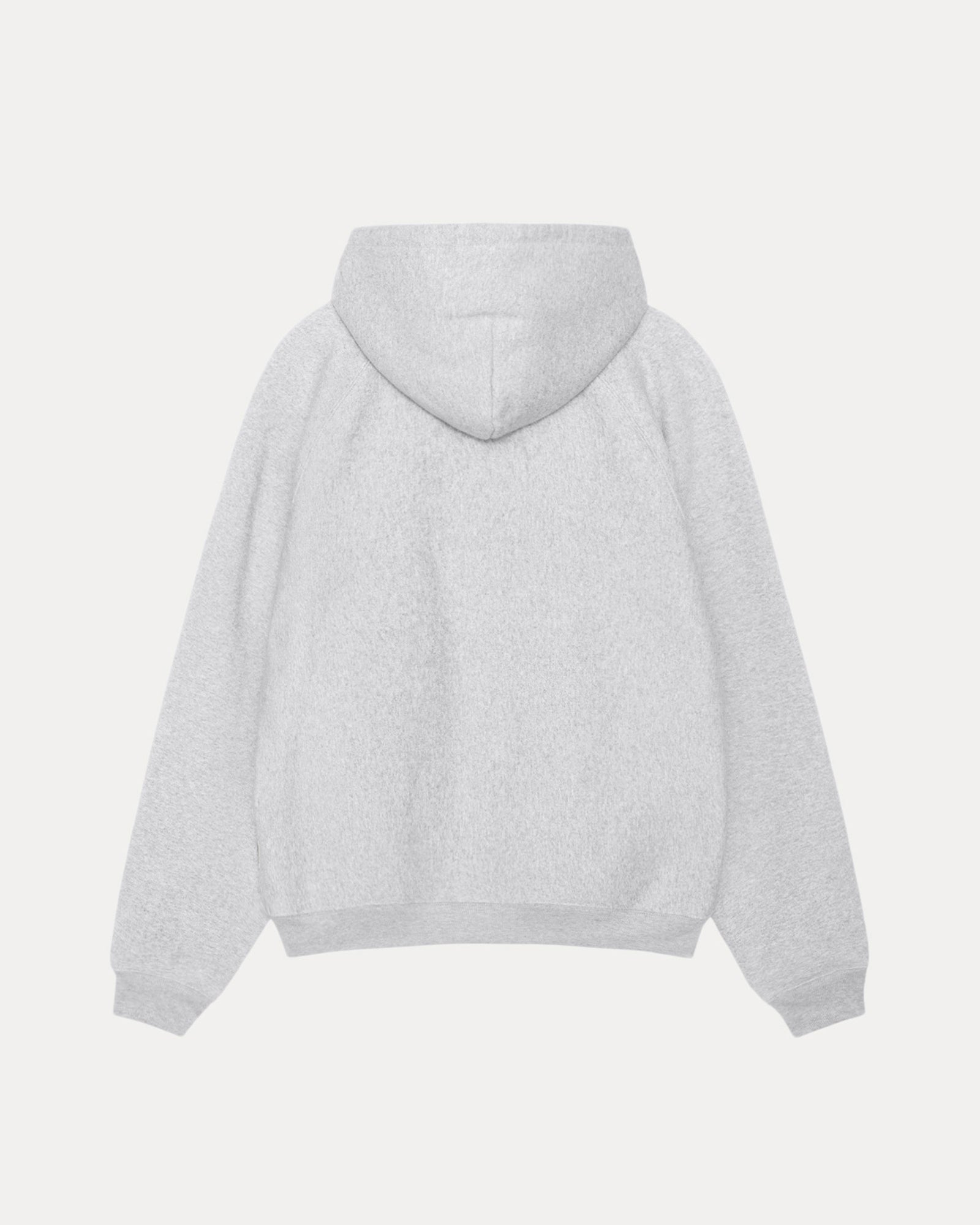 Fleece Raglan Hood Mens Long Sleeve In Ash Heather