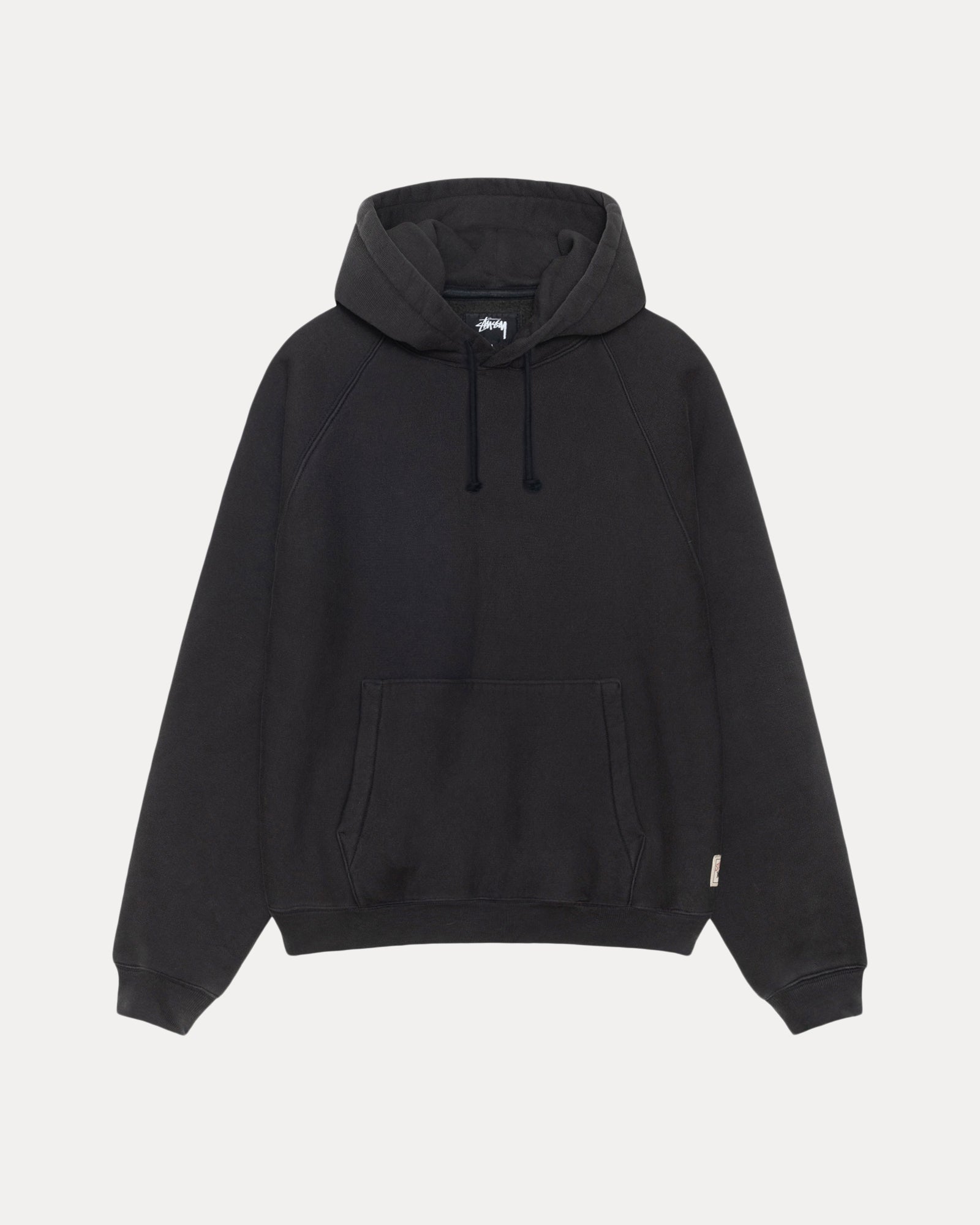Fleece Raglan Hood Mens Long Sleeve In Washed Black