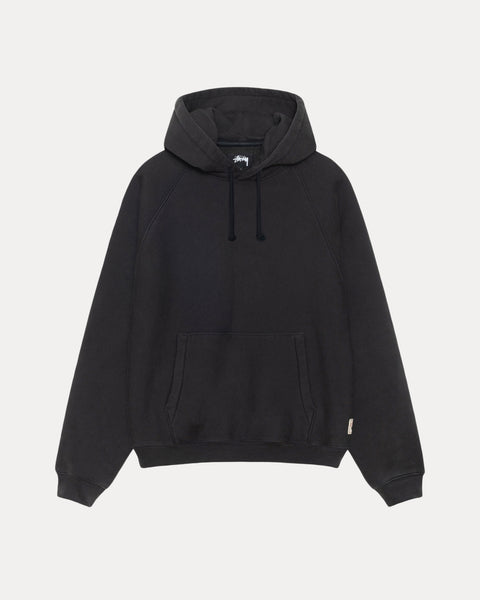 Fleece Raglan Hood Mens Long Sleeve In Washed Black
