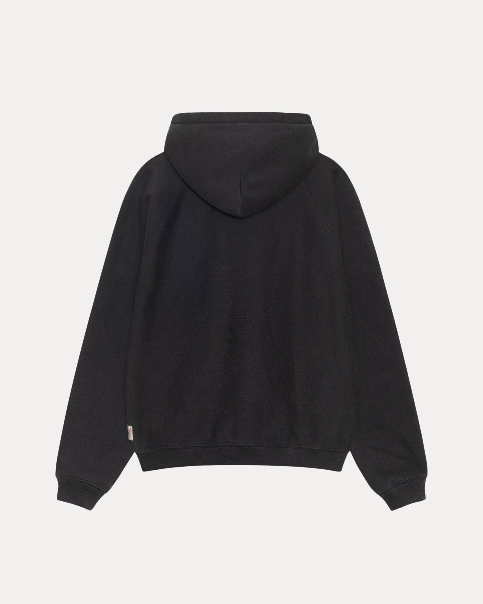 Fleece Raglan Hood Mens Long Sleeve In Washed Black
