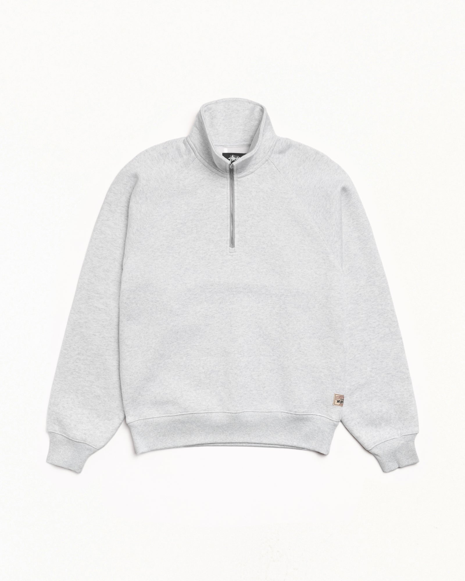 Fleece Raglan Zip Mock Mens Long Sleeve In Ash Heather