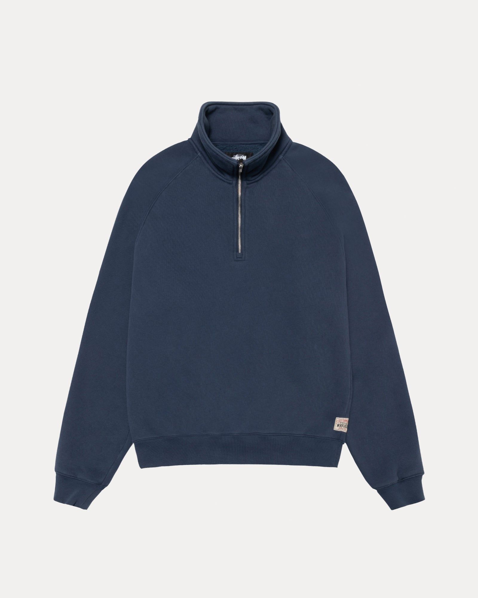 Fleece Raglan Zip Mock Mens Long Sleeve In Navy