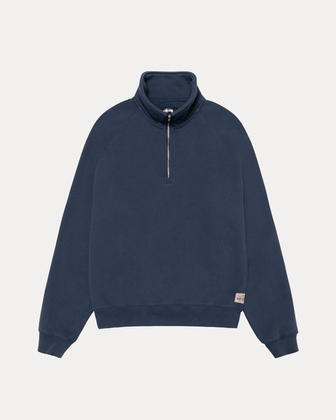 Fleece Raglan Zip Mock Mens Long Sleeve In Navy