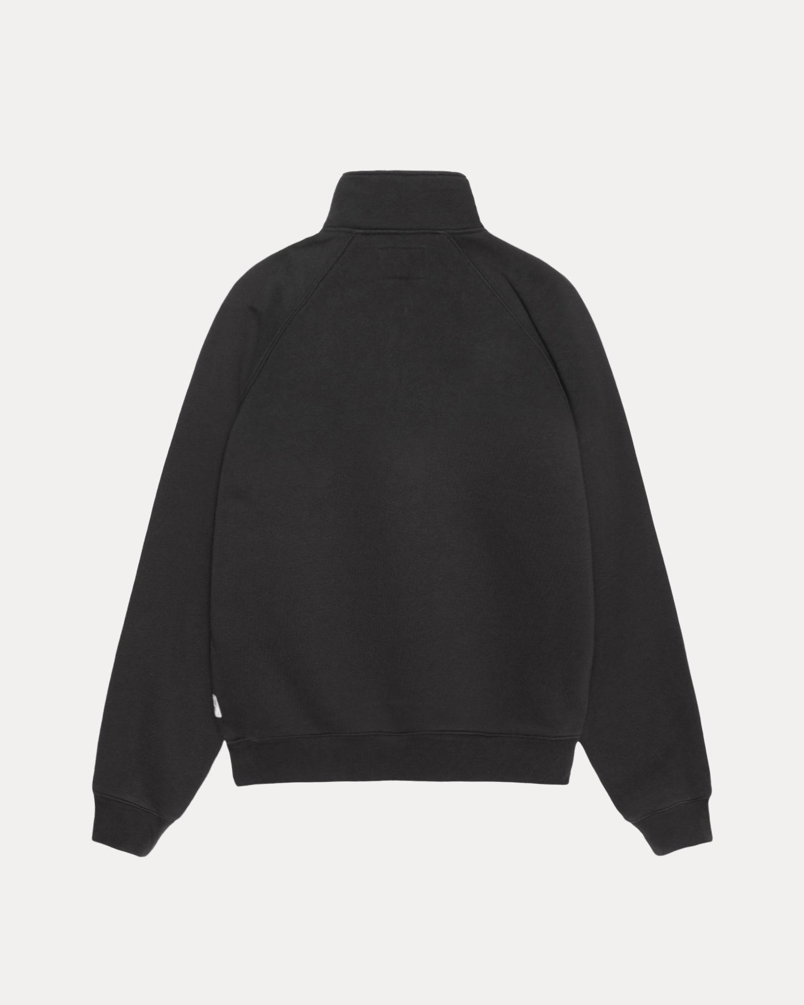 Fleece Raglan Zip Mock Mens Long Sleeve In Washed Black