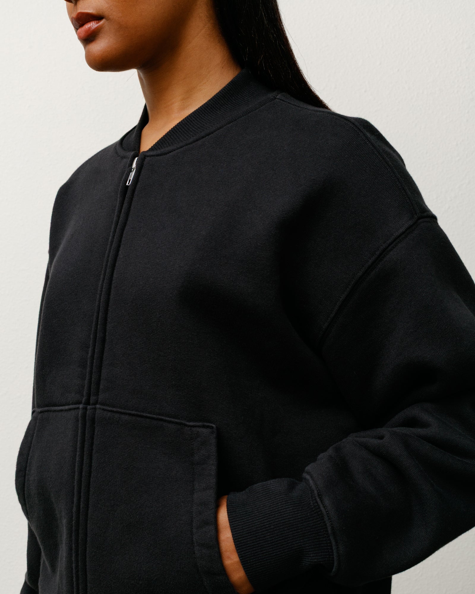 Thermal Lined Fleece Zip Mens Long Sleeve In Black