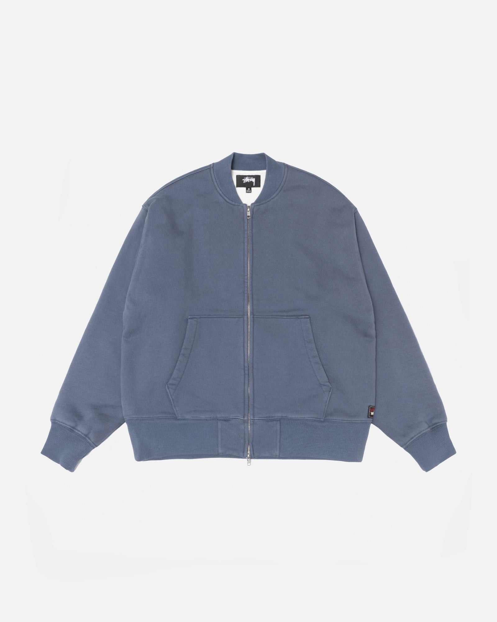 Thermal Lined Fleece Zip Mens Long Sleeve In Faded Blue