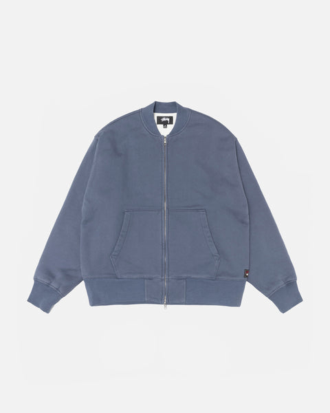 Thermal Lined Fleece Zip Mens Long Sleeve In Faded Blue