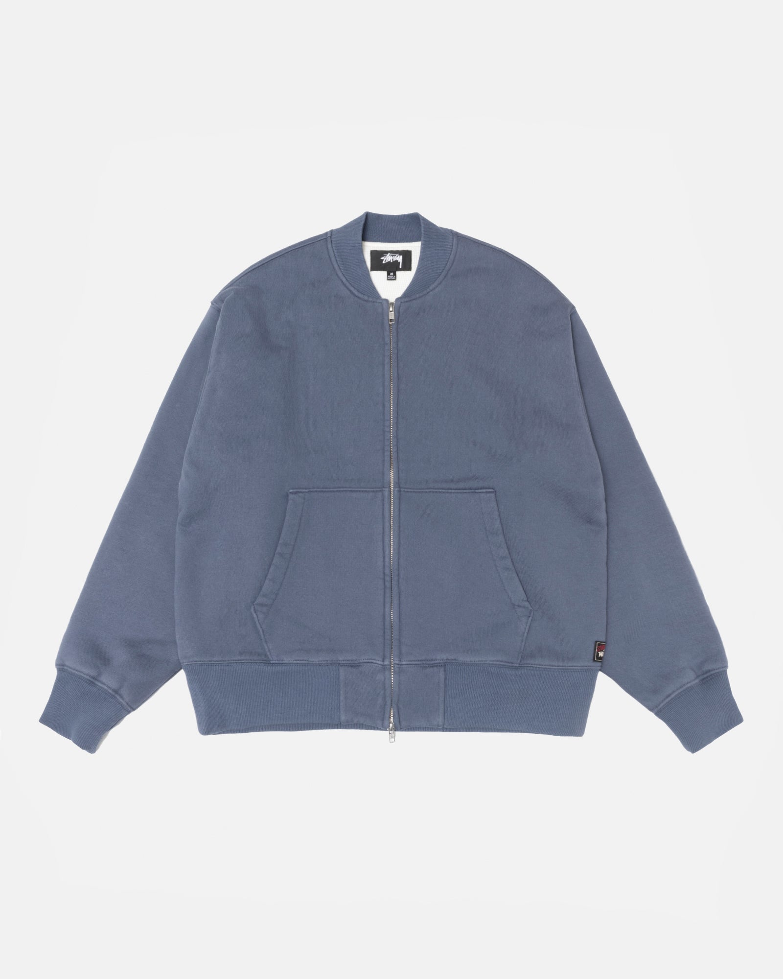 Thermal Lined Fleece Zip Mens Long Sleeve In Faded Blue