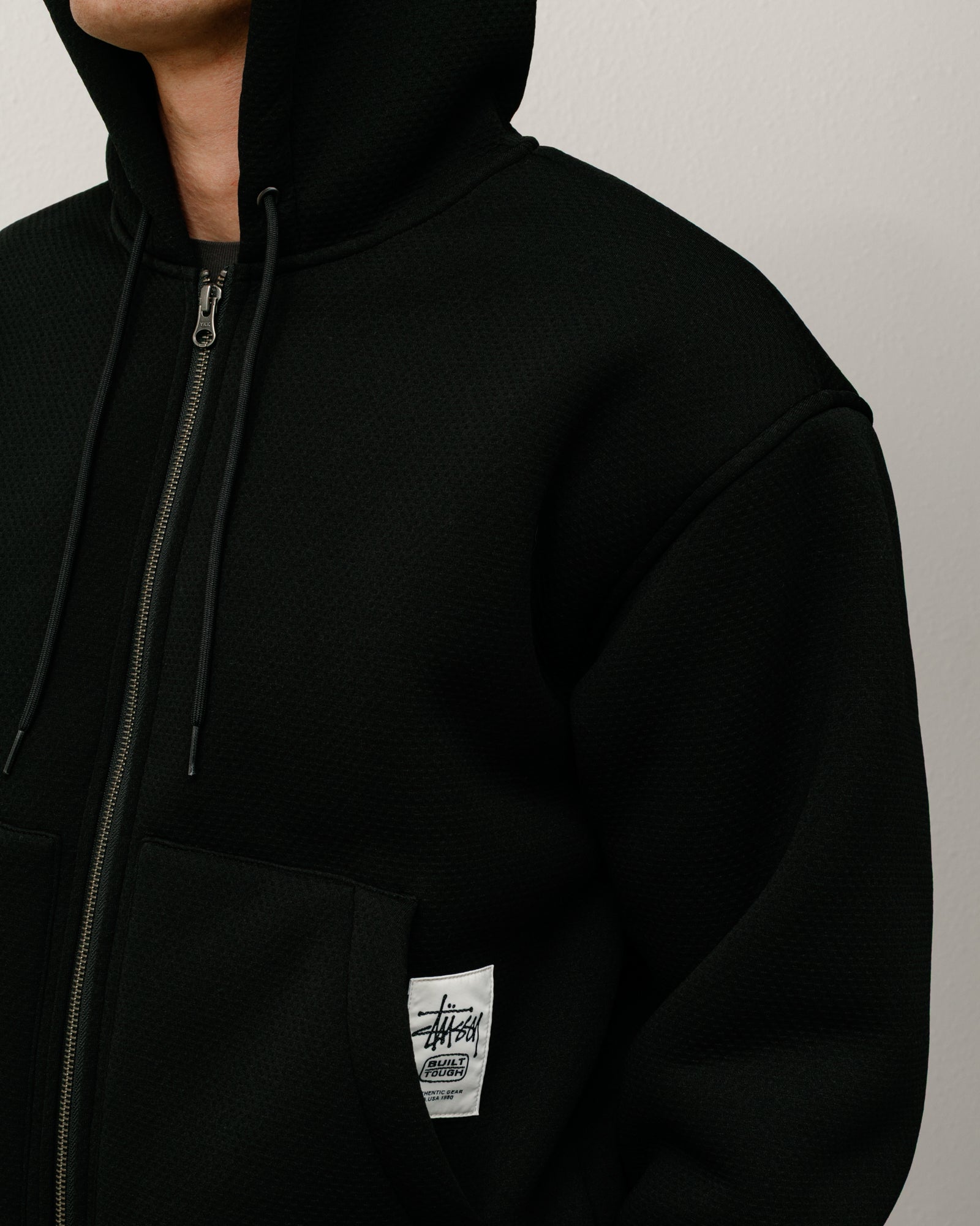 Bonded Sherpa Lined Hood Mens Long Sleeve In Black