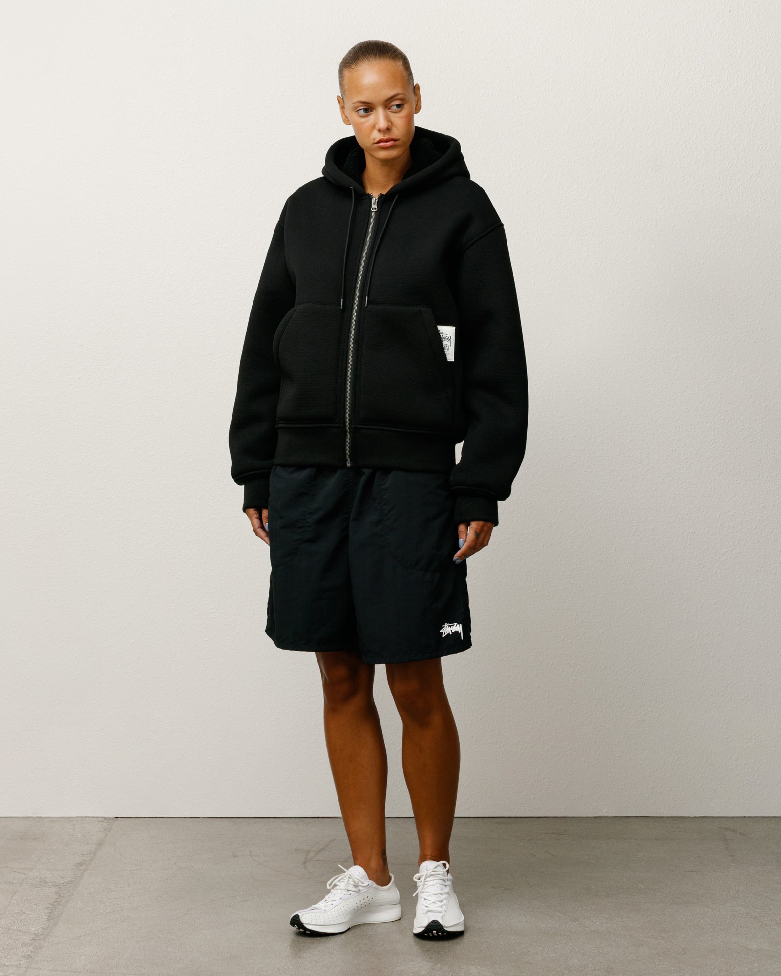 Bonded Sherpa Hoodie – Black | Sweats | Stüssy Canada