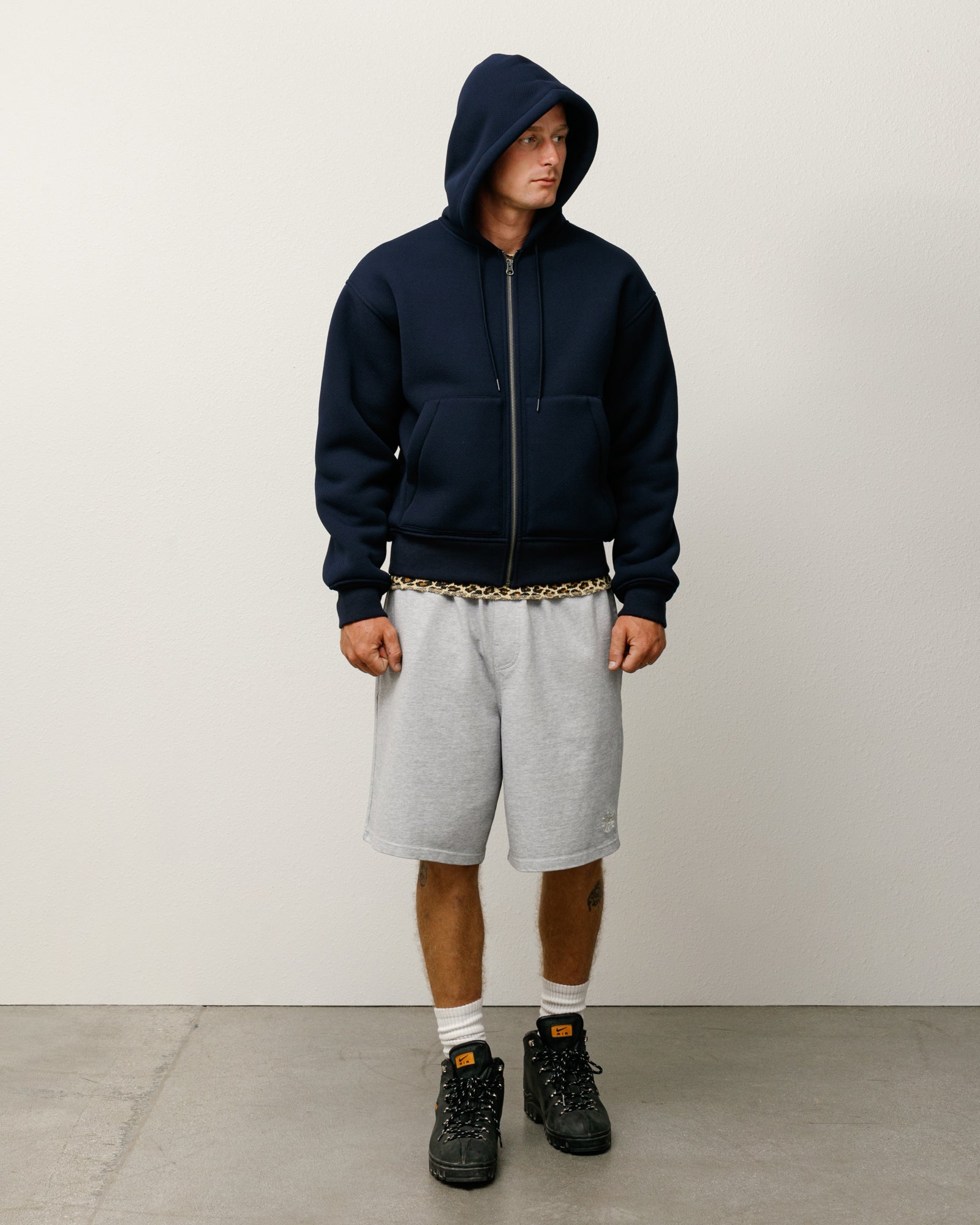Bonded Sherpa Lined Hood Mens Long Sleeve In Blue