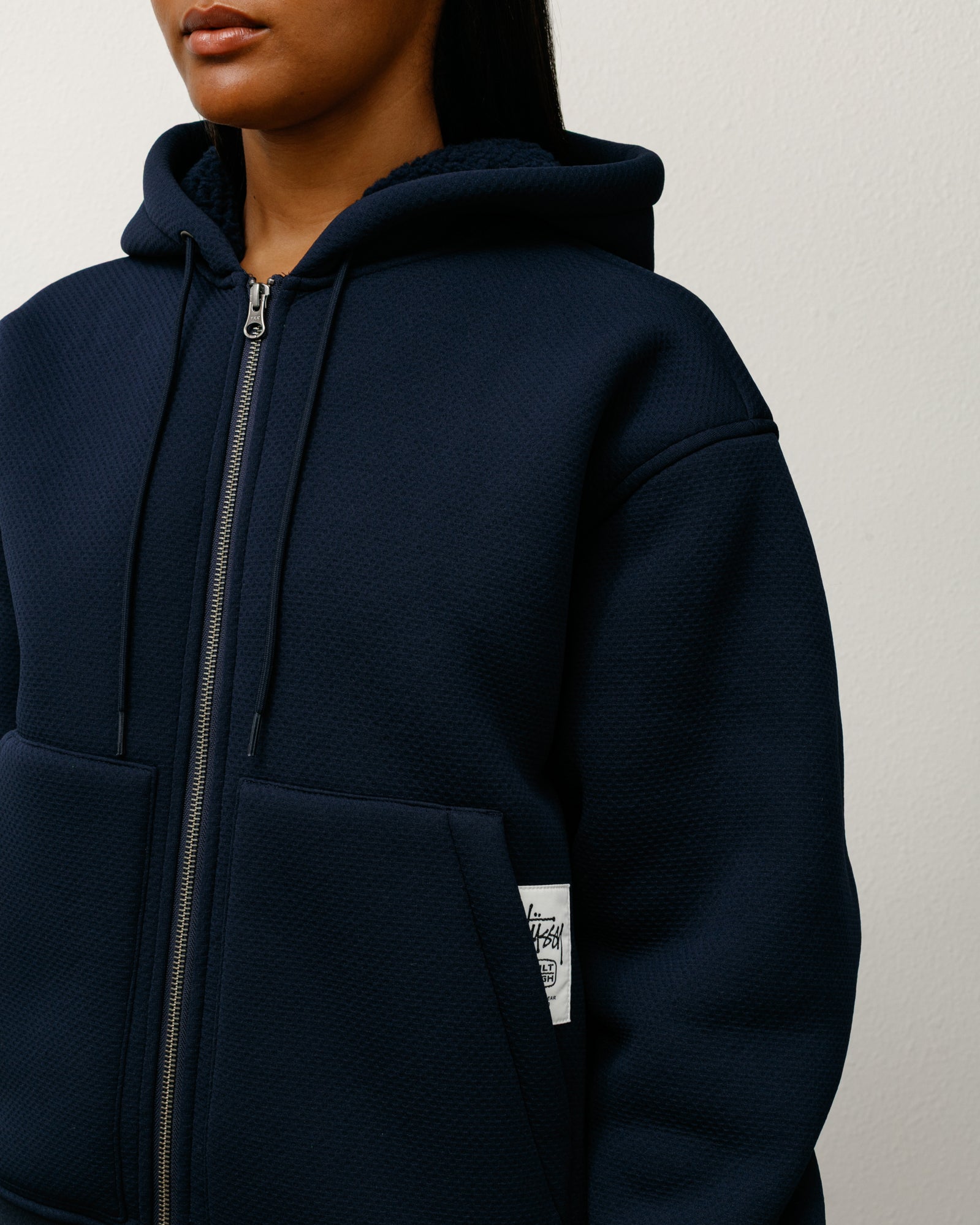 Bonded Sherpa Lined Hood Mens Long Sleeve In Blue