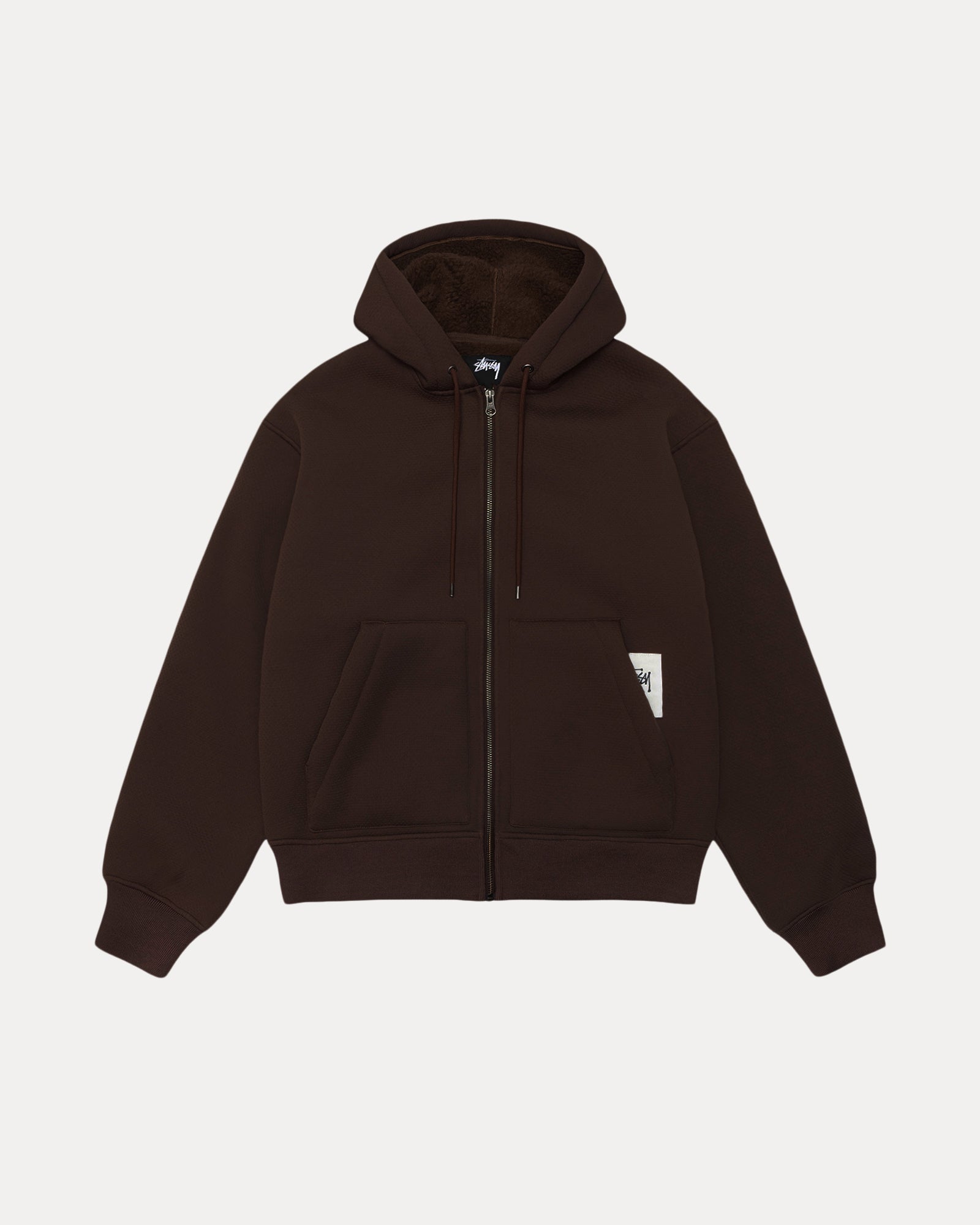 Bonded Sherpa Lined Hood Mens Long Sleeve In Brown