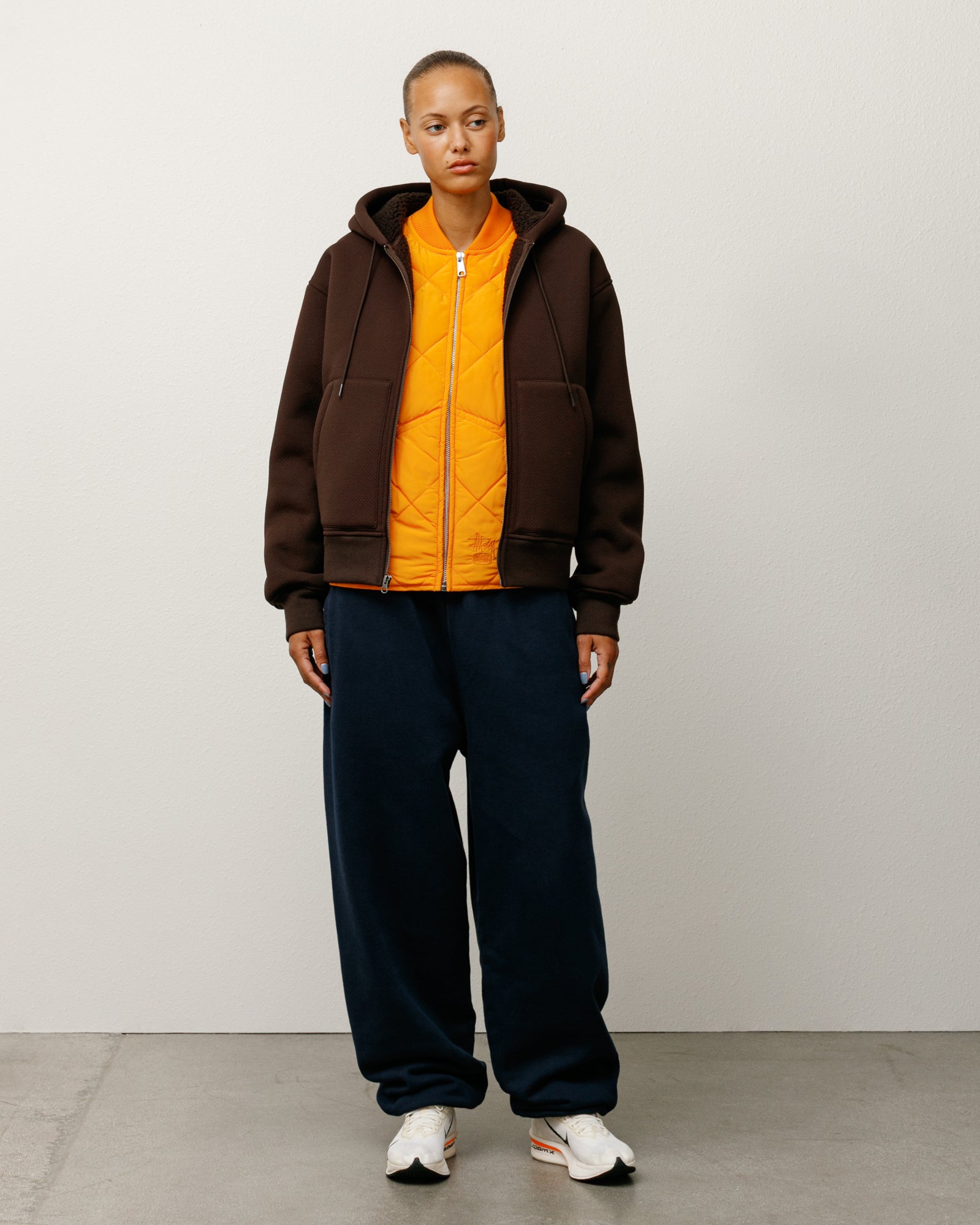 Bonded Sherpa Lined Hood Mens Long Sleeve In Brown