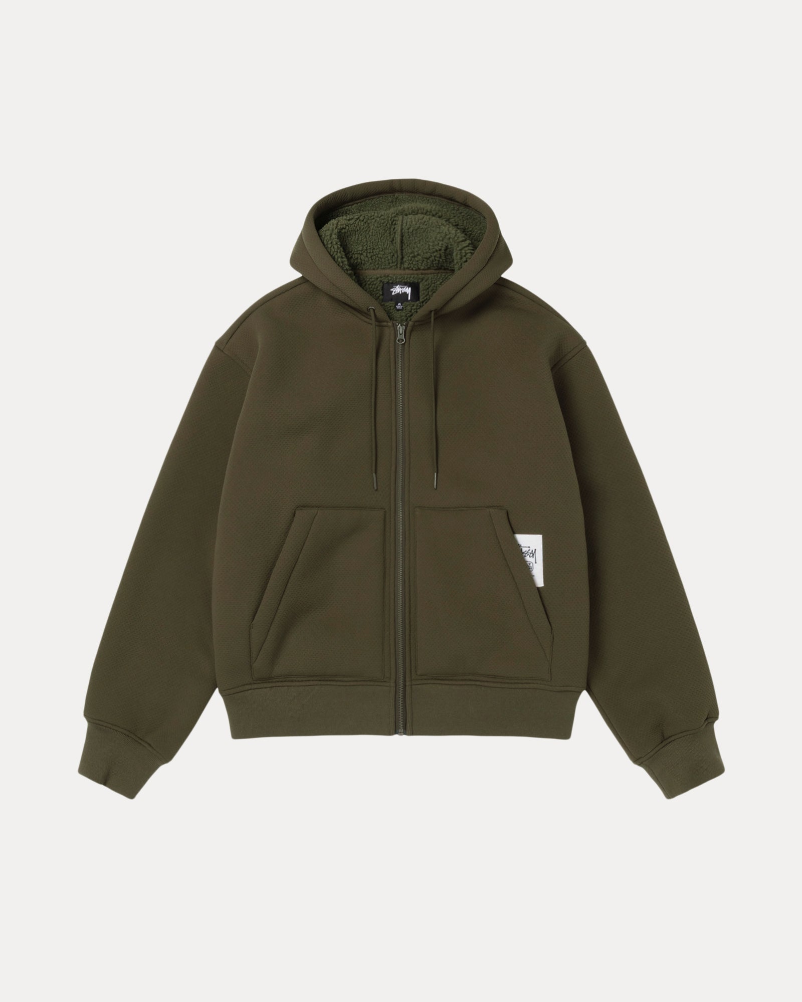 Bonded Sherpa Lined Hood Mens Long Sleeve In Green