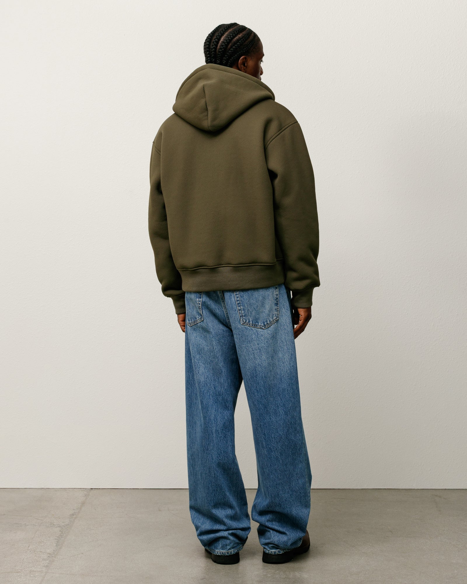 Bonded Sherpa Lined Hood Mens Long Sleeve In Green