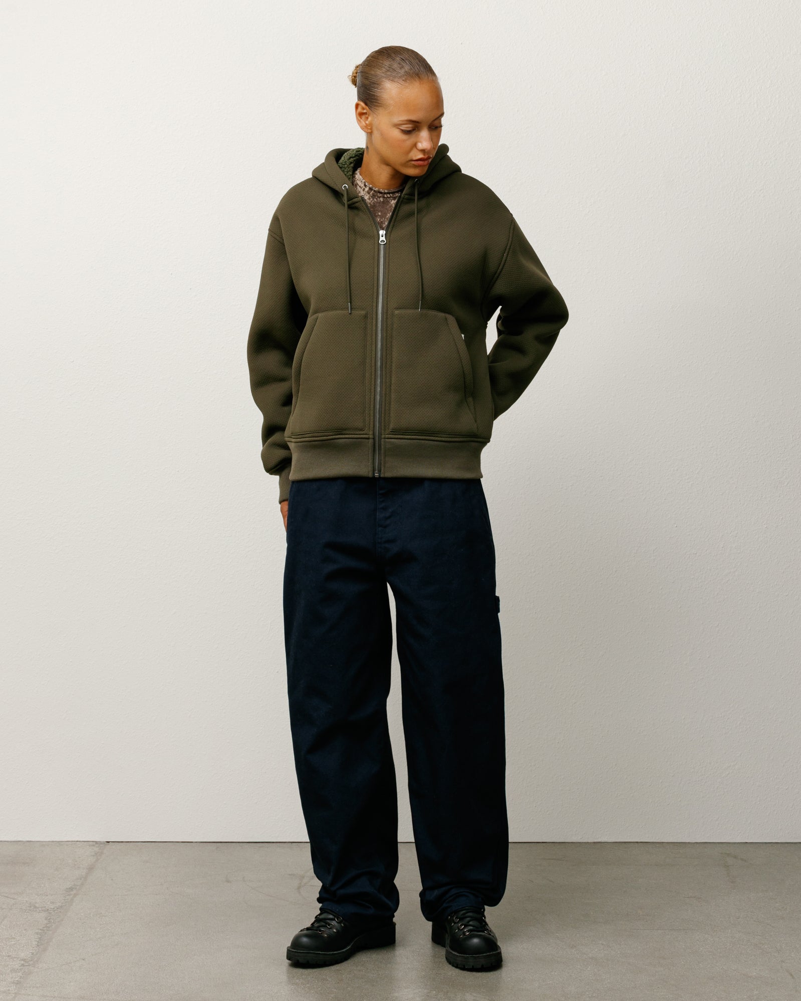 Bonded Sherpa Lined Hood Mens Long Sleeve In Green