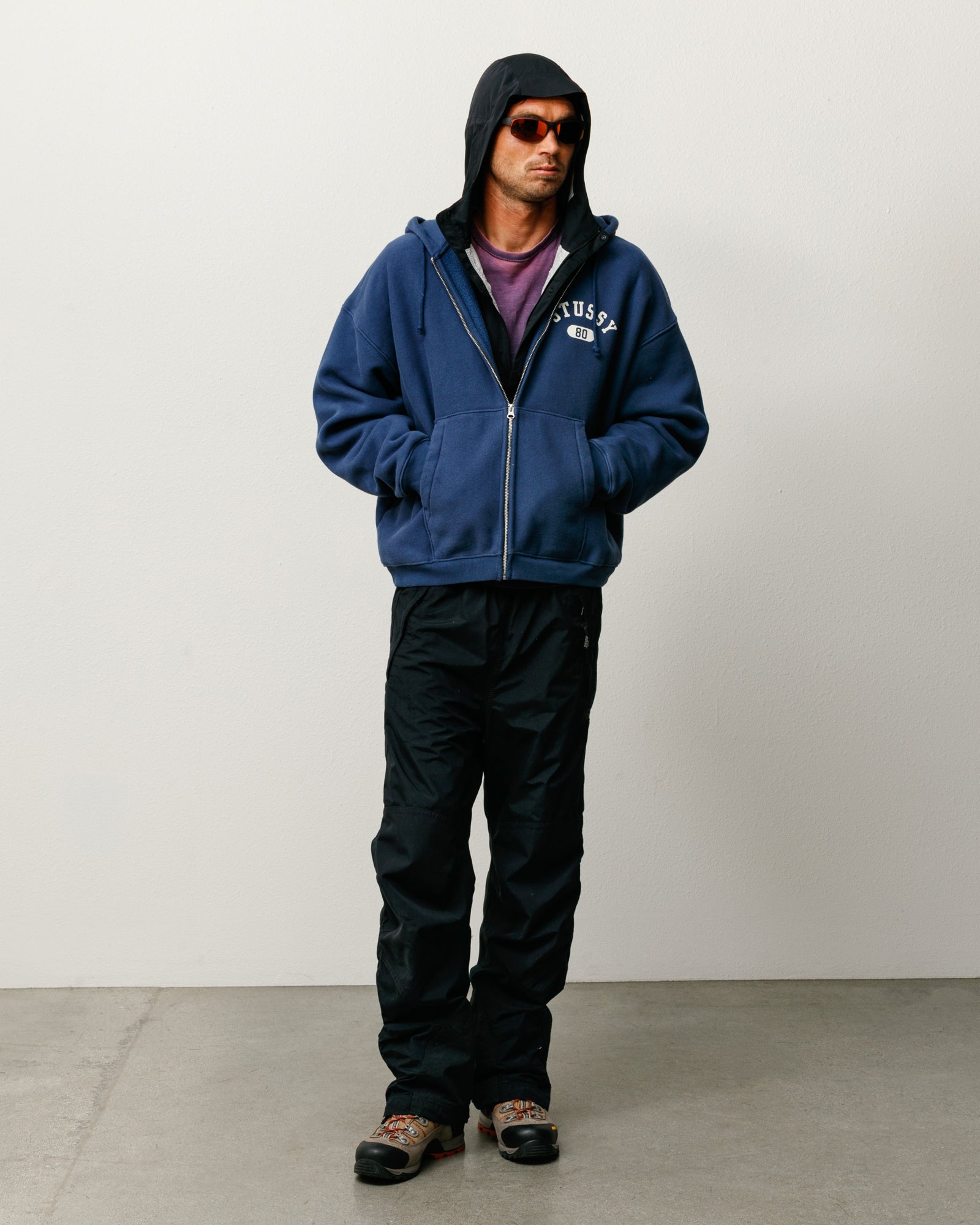 Varsity Zip Hoodie - Navy | Zip-up Fleece | Stüssy Canada