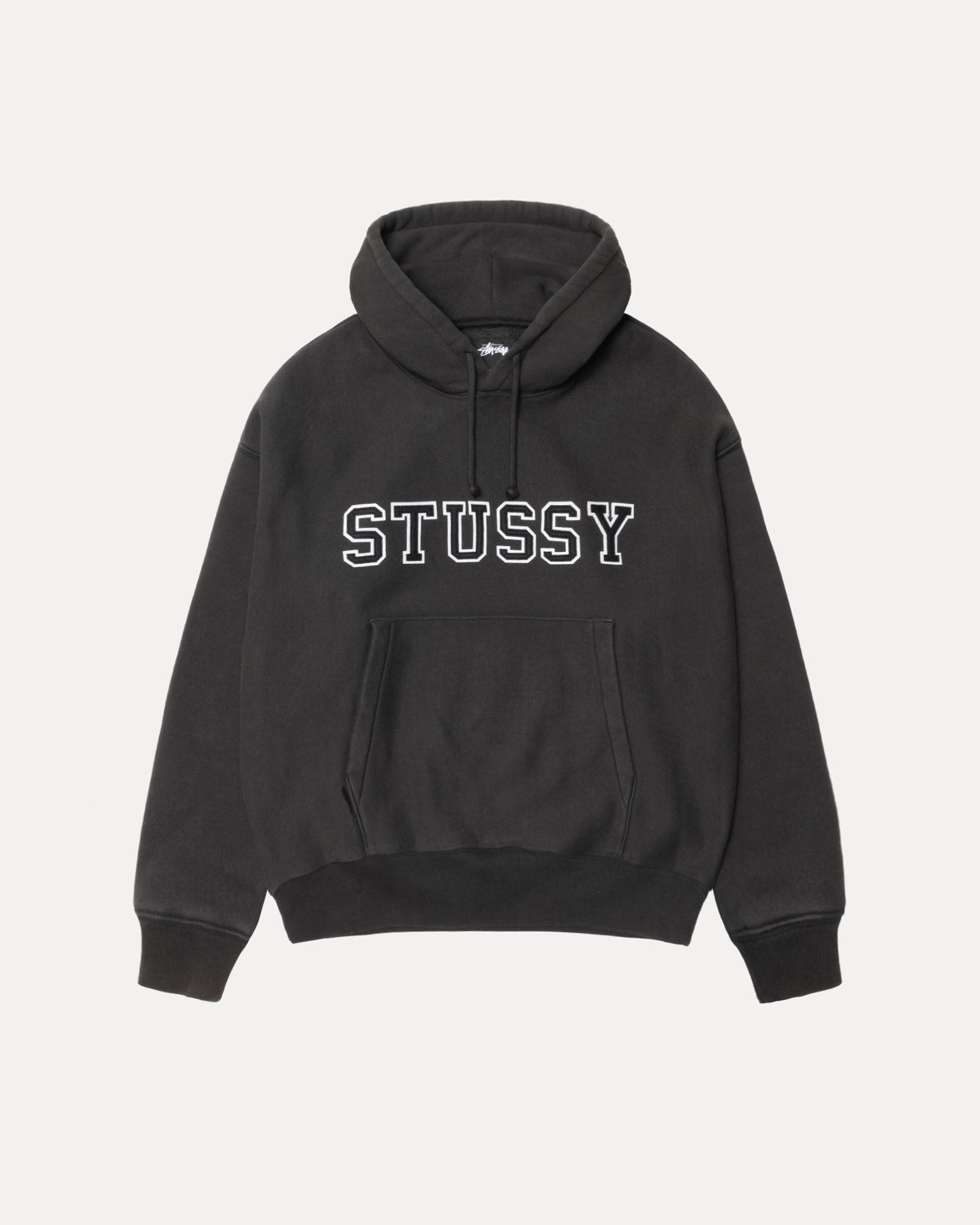 Stussy Applique Hood Mens Long Sleeve In Black