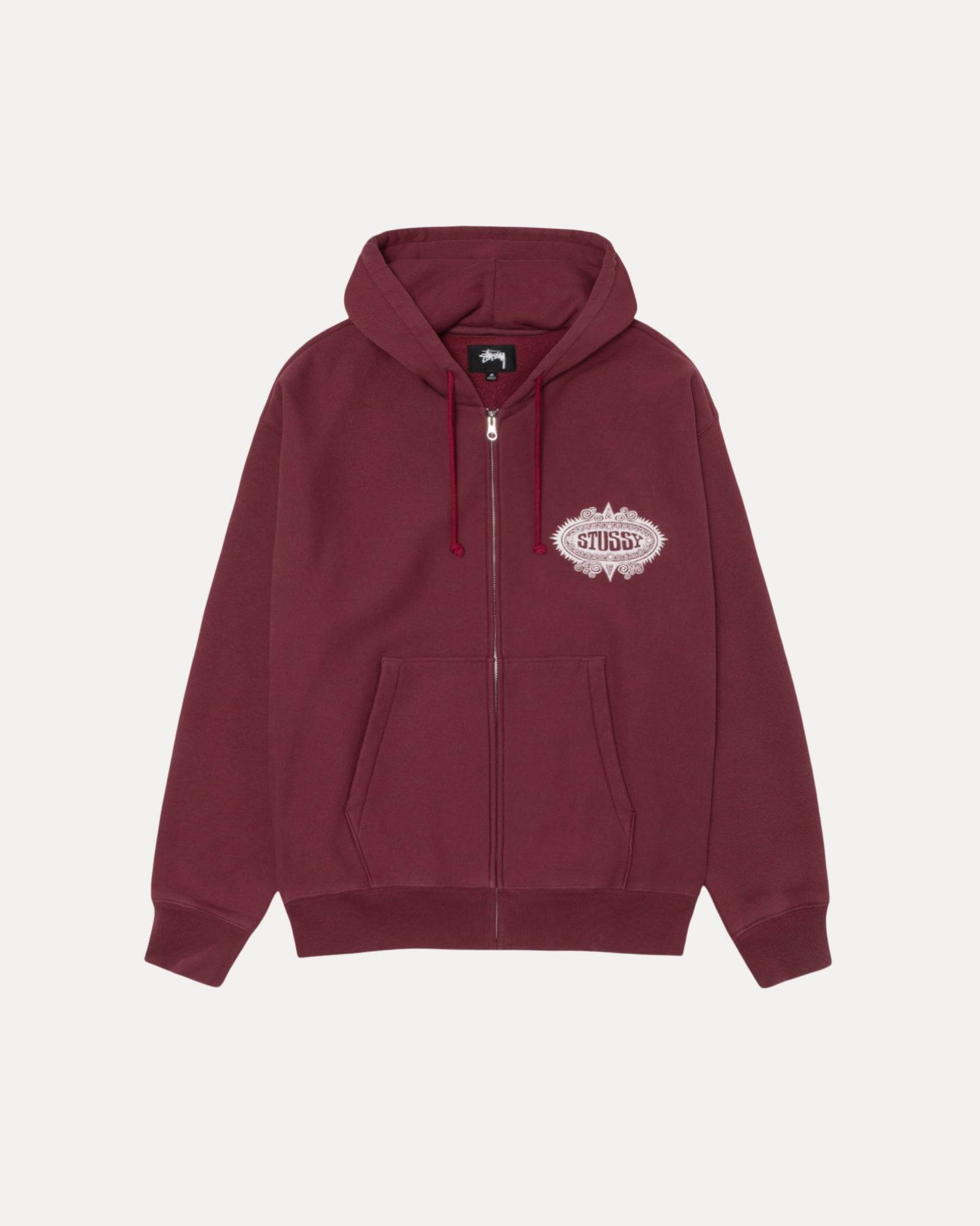 Mantra Zip Hood Mens Long Sleeve In Burgundy