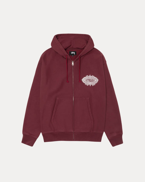 Mantra Zip Hood Mens Long Sleeve In Burgundy