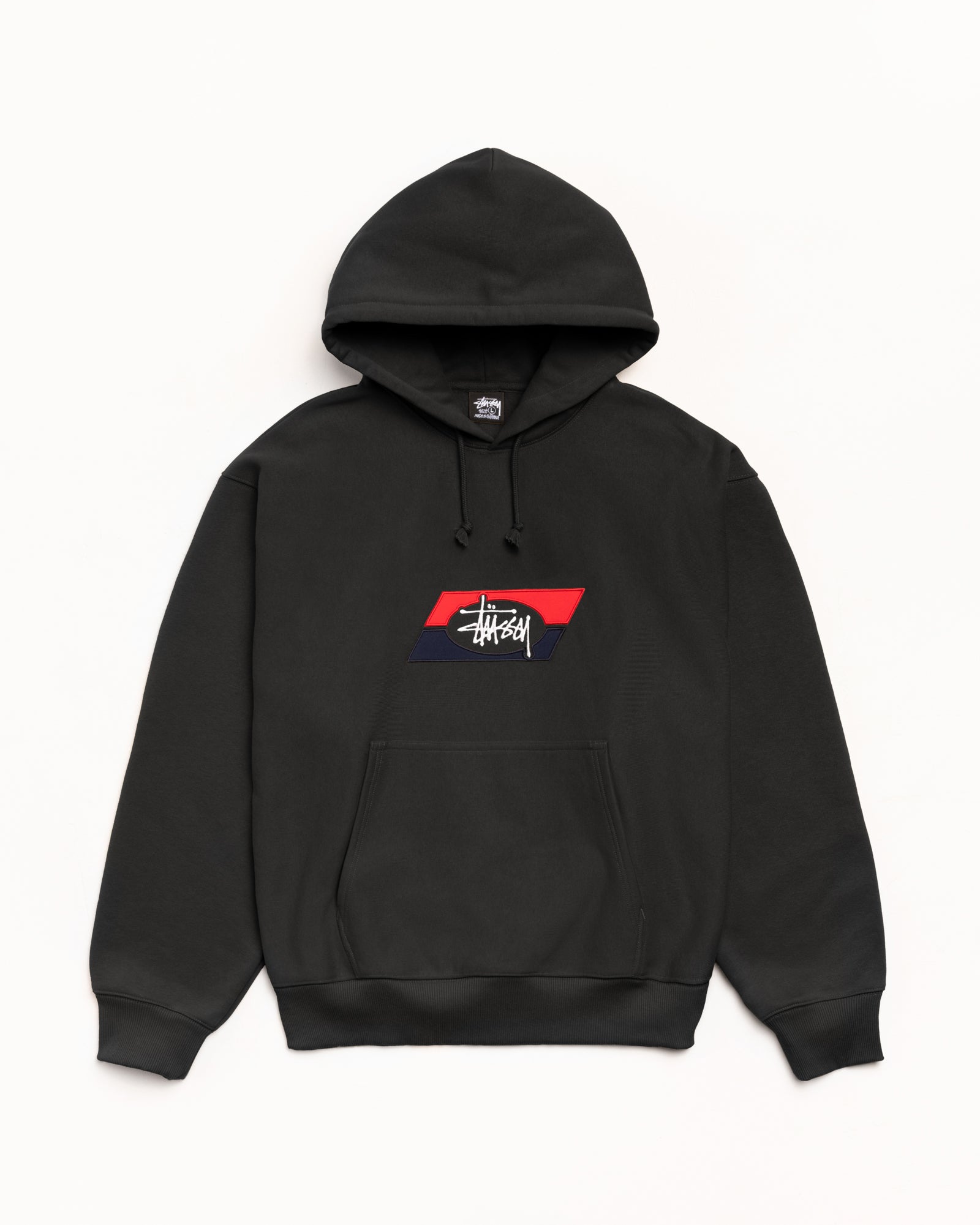 Double Stripe Hood Mens Long Sleeve In Black