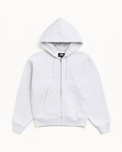 Basic Diamond Zip Hood Mens Long Sleeve In Ash Heather
