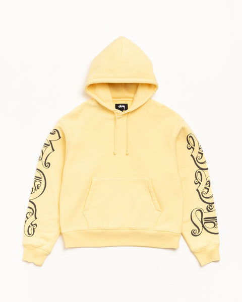 Motif Print Hood Mens Long Sleeve In Yellow