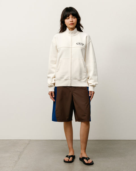 Fleece Track Jacket Mens Long Sleeve In Cream