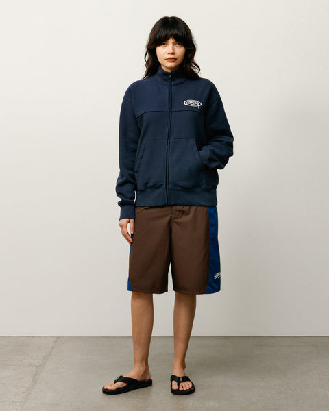Fleece Track Jacket Mens Long Sleeve In Navy