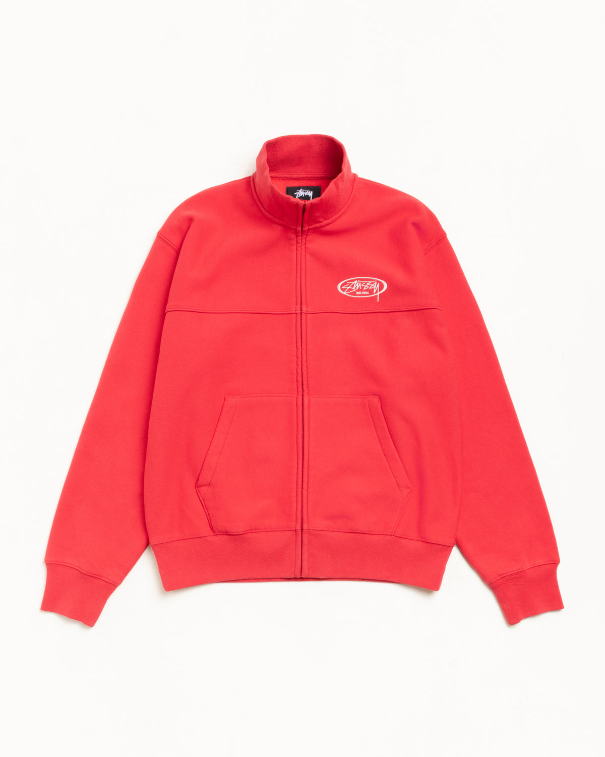 Fleece Track Jacket – Red | Zip-up Fleece | Stüssy Canada