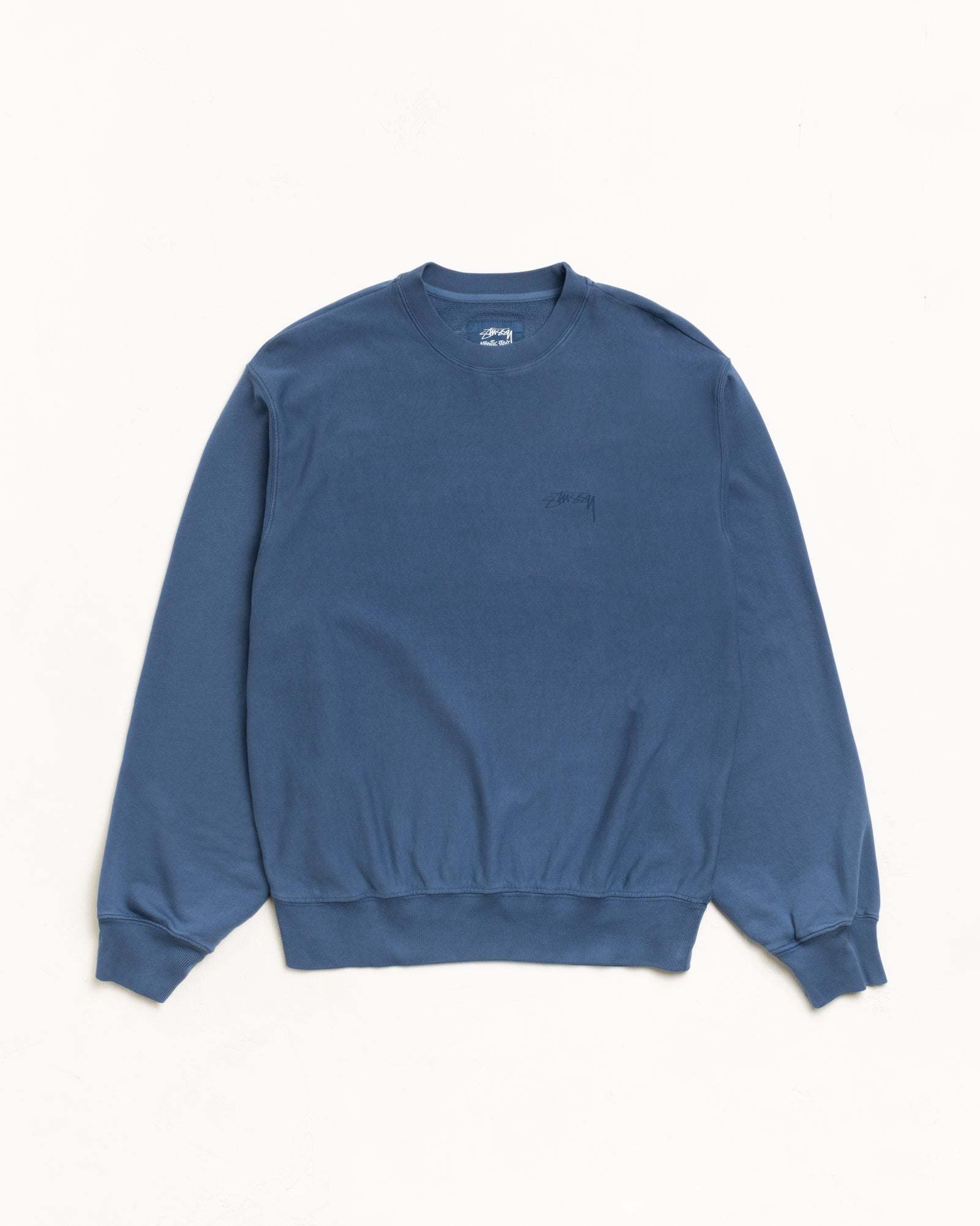 Lightweight Terry Crew Unisex Long Sleeve In Blue