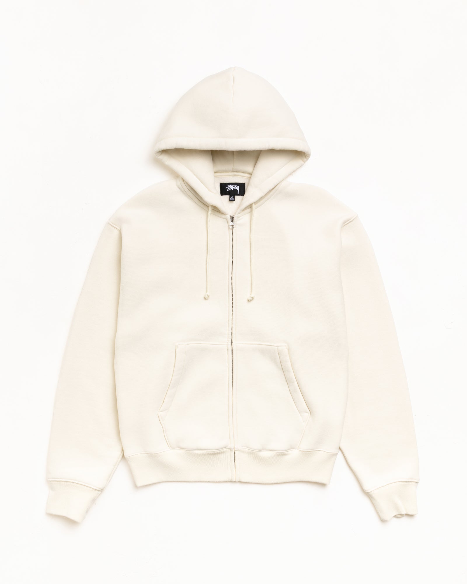 Zip Hoodie Long Sleeve With Drawcord Hood And Kangaroo Pocket In Natural