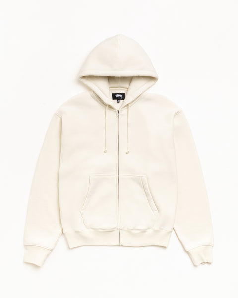 Zip Hoodie Long Sleeve With Drawcord Hood And Kangaroo Pocket In Natural