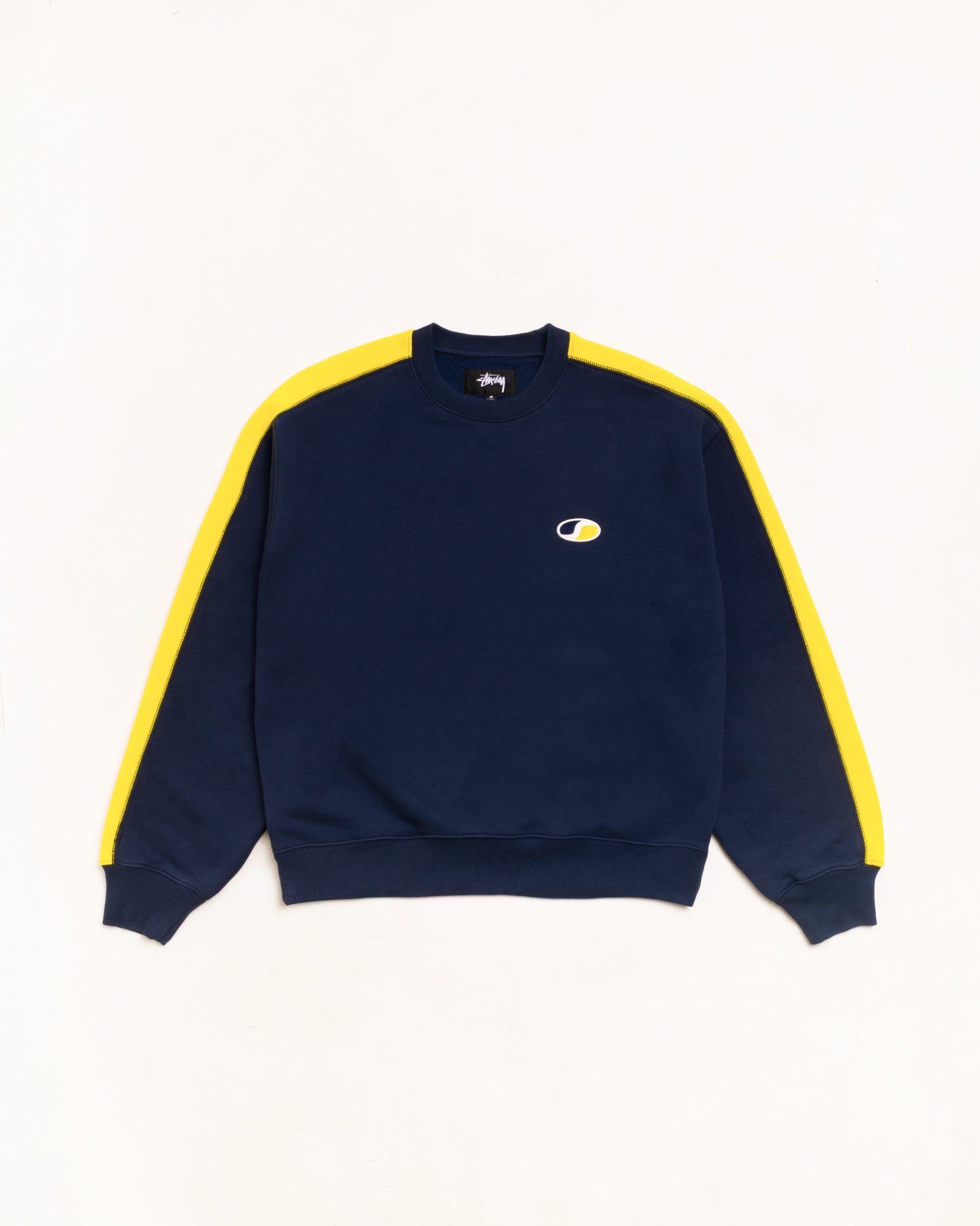 Paneled Stripe Crew - Navy | Crew Fleece | Stüssy Canada