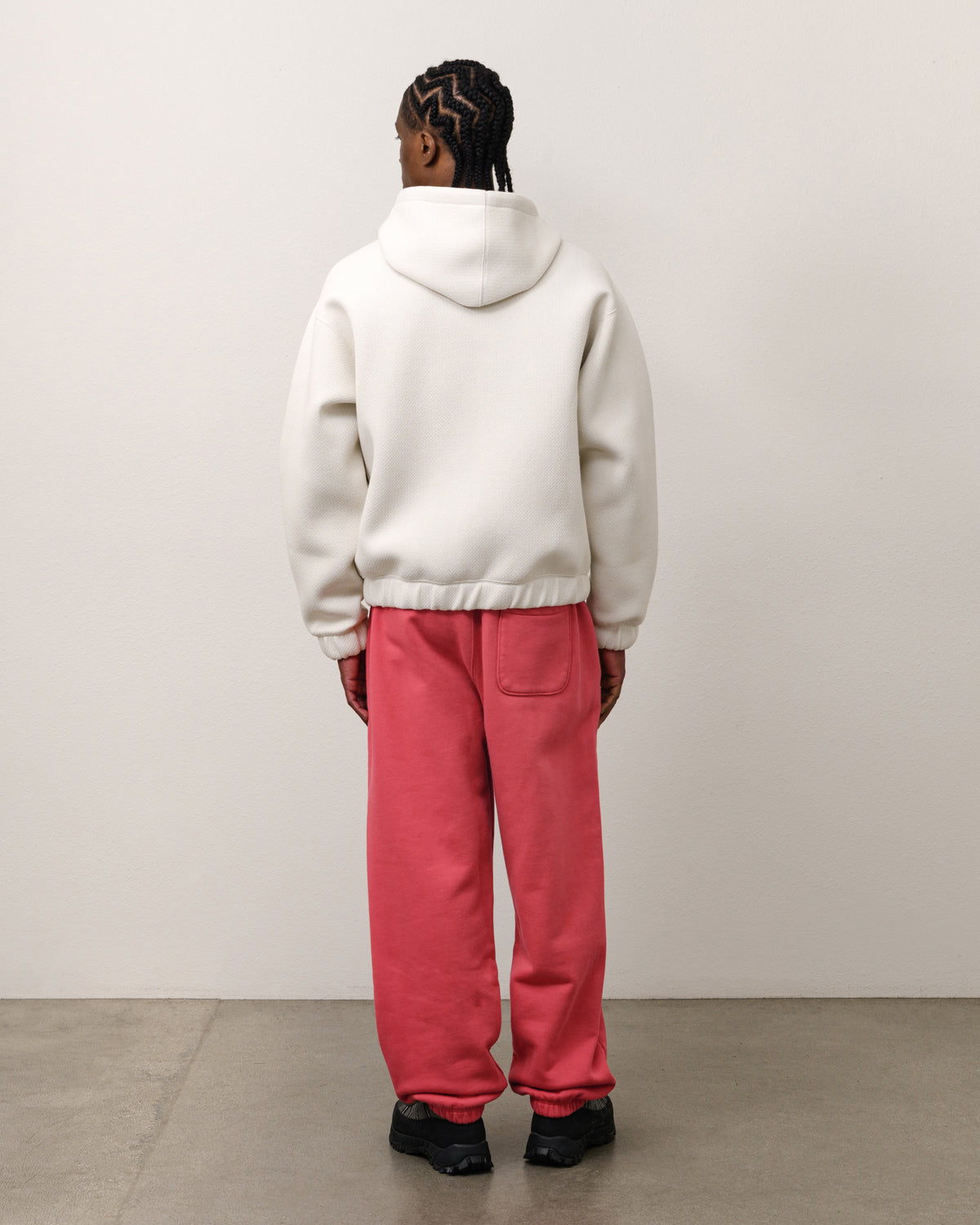 Bonded Jersey Zip Hood Unisex Long Sleeve In Bone
