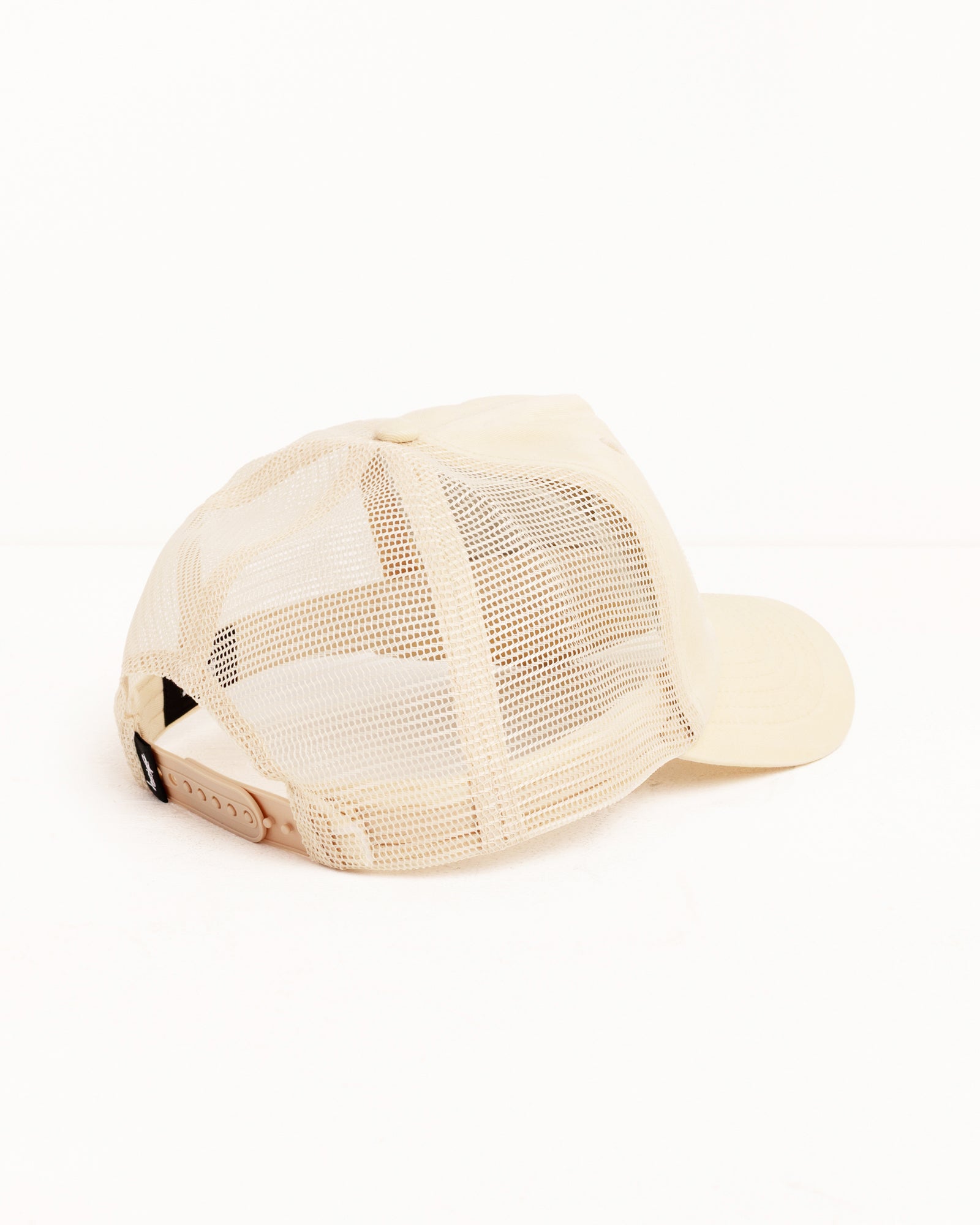 Waxed Trucker Cursive Stitch Snapback – Sand | Headwear