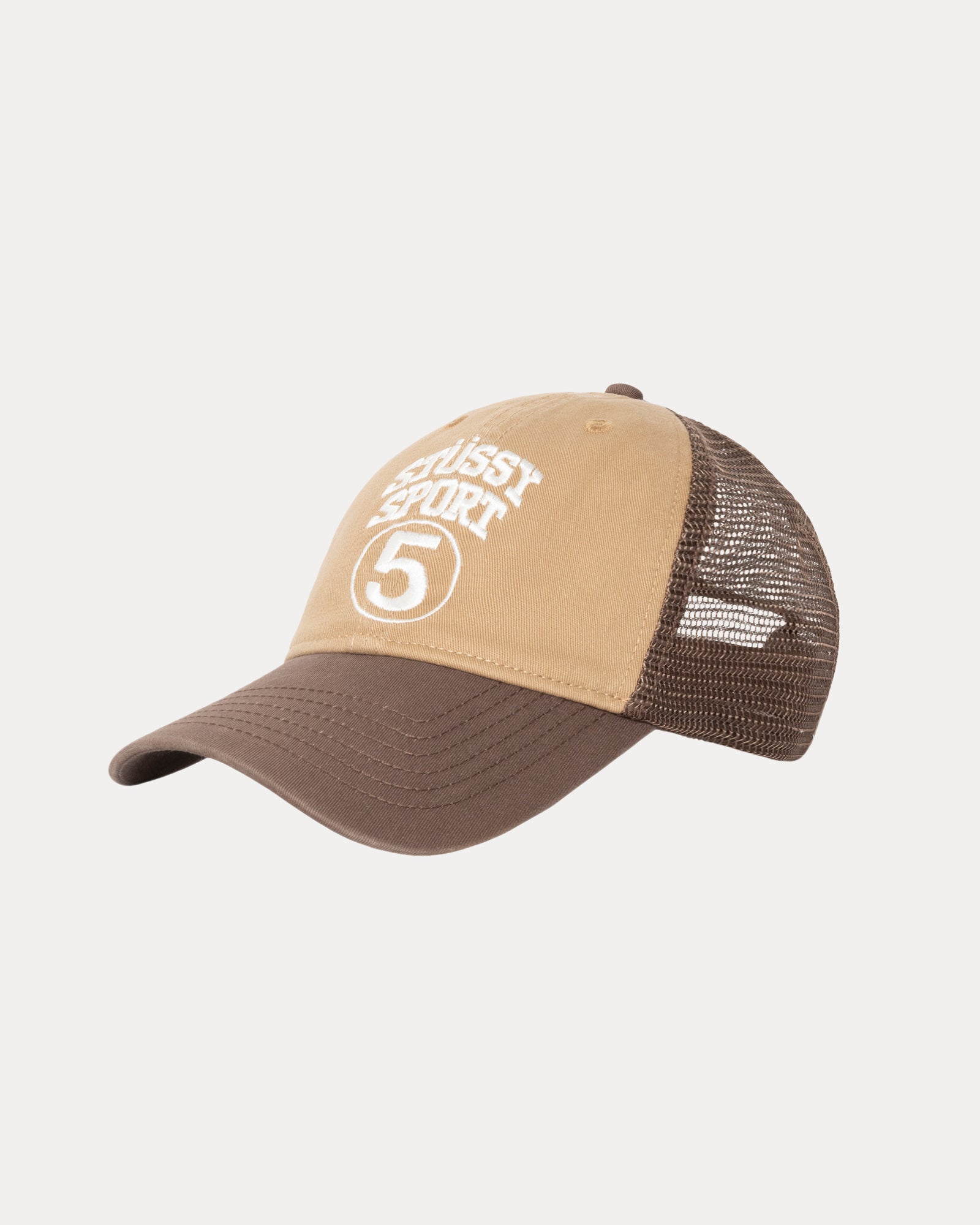 Lp Stussy Sport 5 Trucker Cap Accessories In Khaki