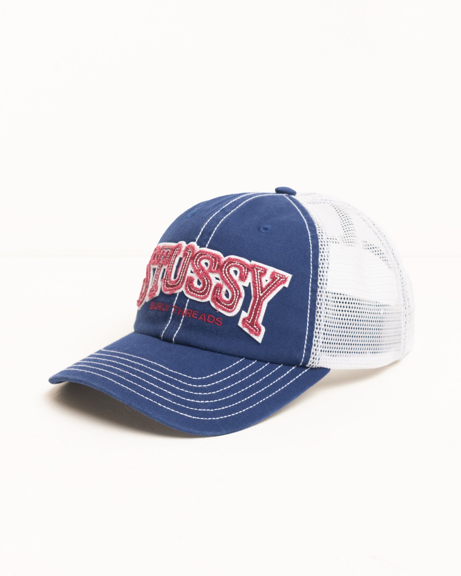 Mid-Depth Burly Threads Trucker – Navy | Headwear | Stüssy Canada