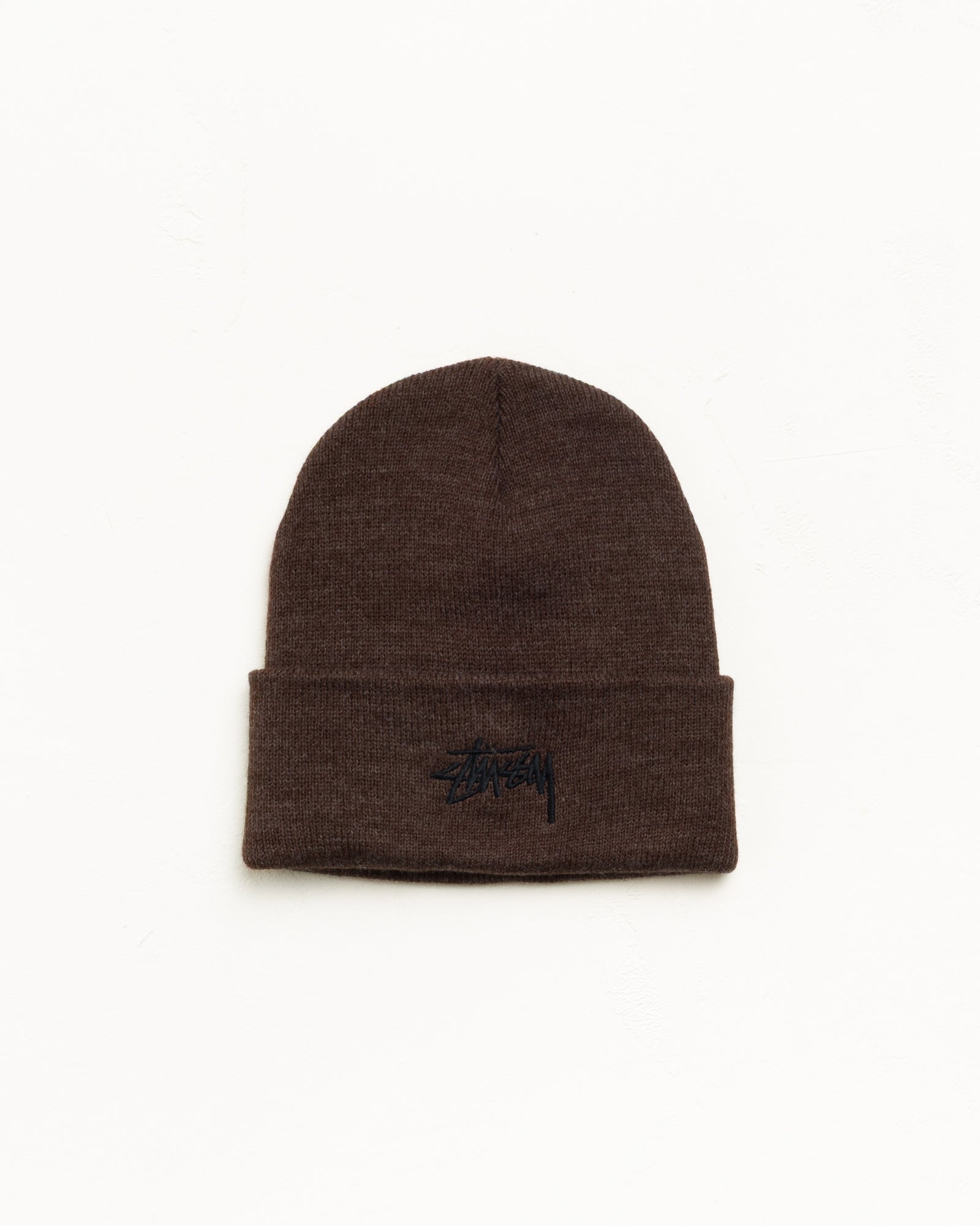 Stock Cuff Beanie Unisex In Heather Brown