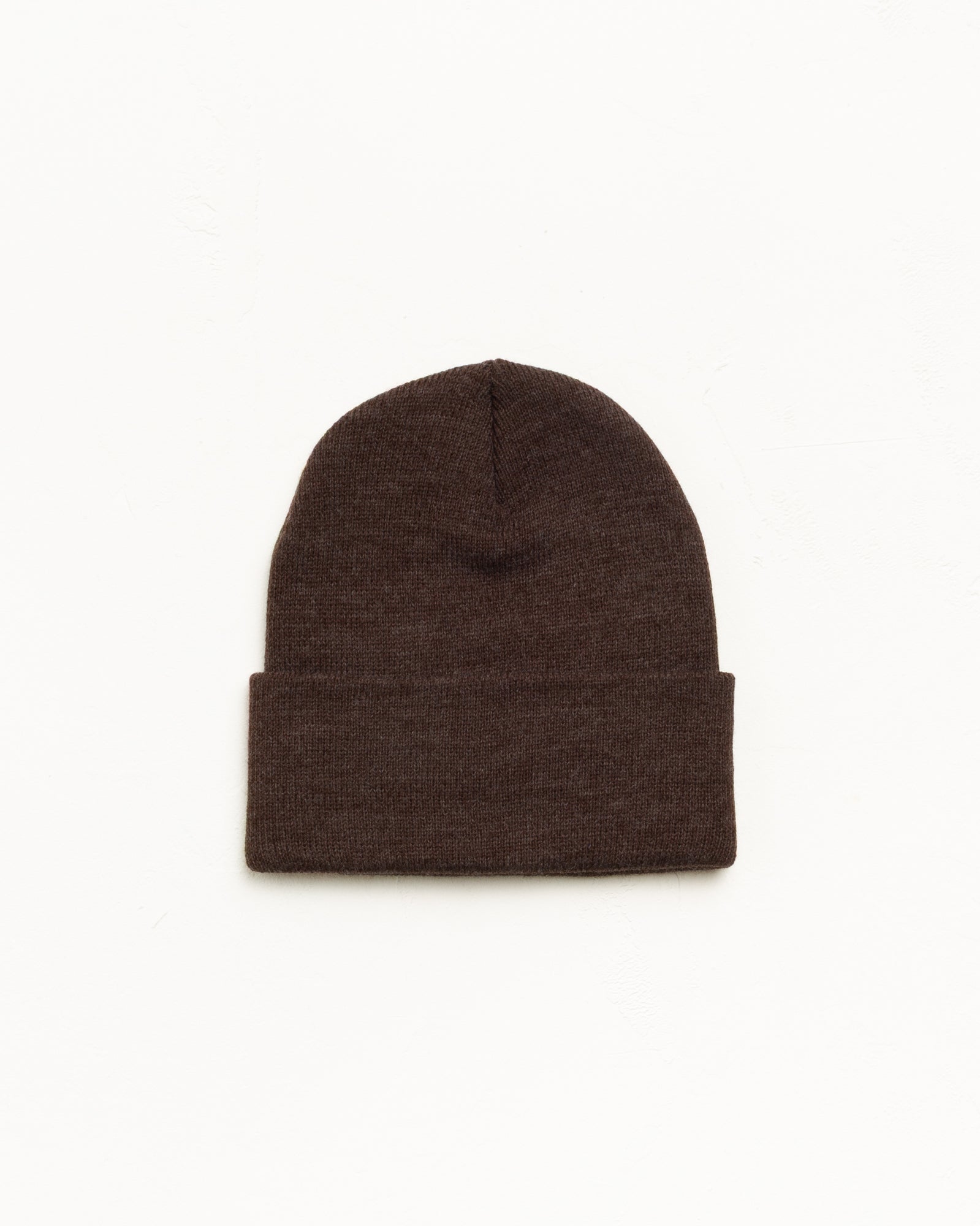 Stock Cuff Beanie Unisex In Heather Brown