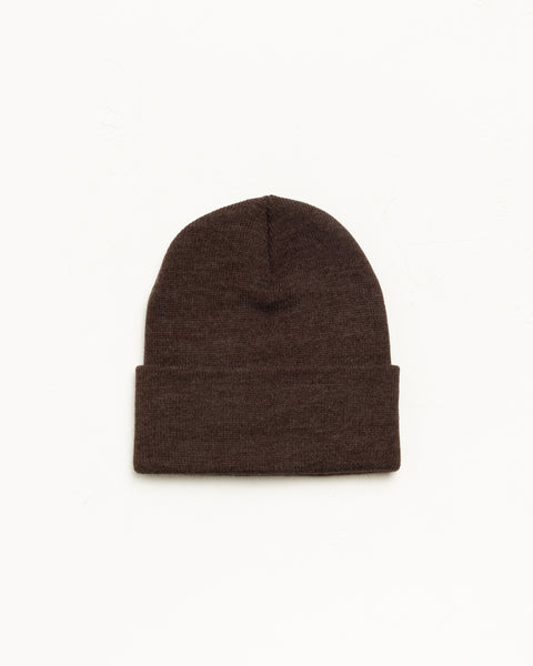 Stock Cuff Beanie Unisex In Heather Brown