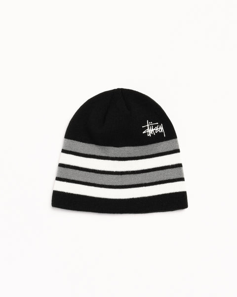 Basic Stripe Skullcap Beanie in the color Black
