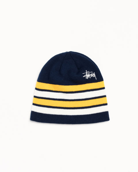 Basic Stripe Skullcap Beanie in the colour Navy