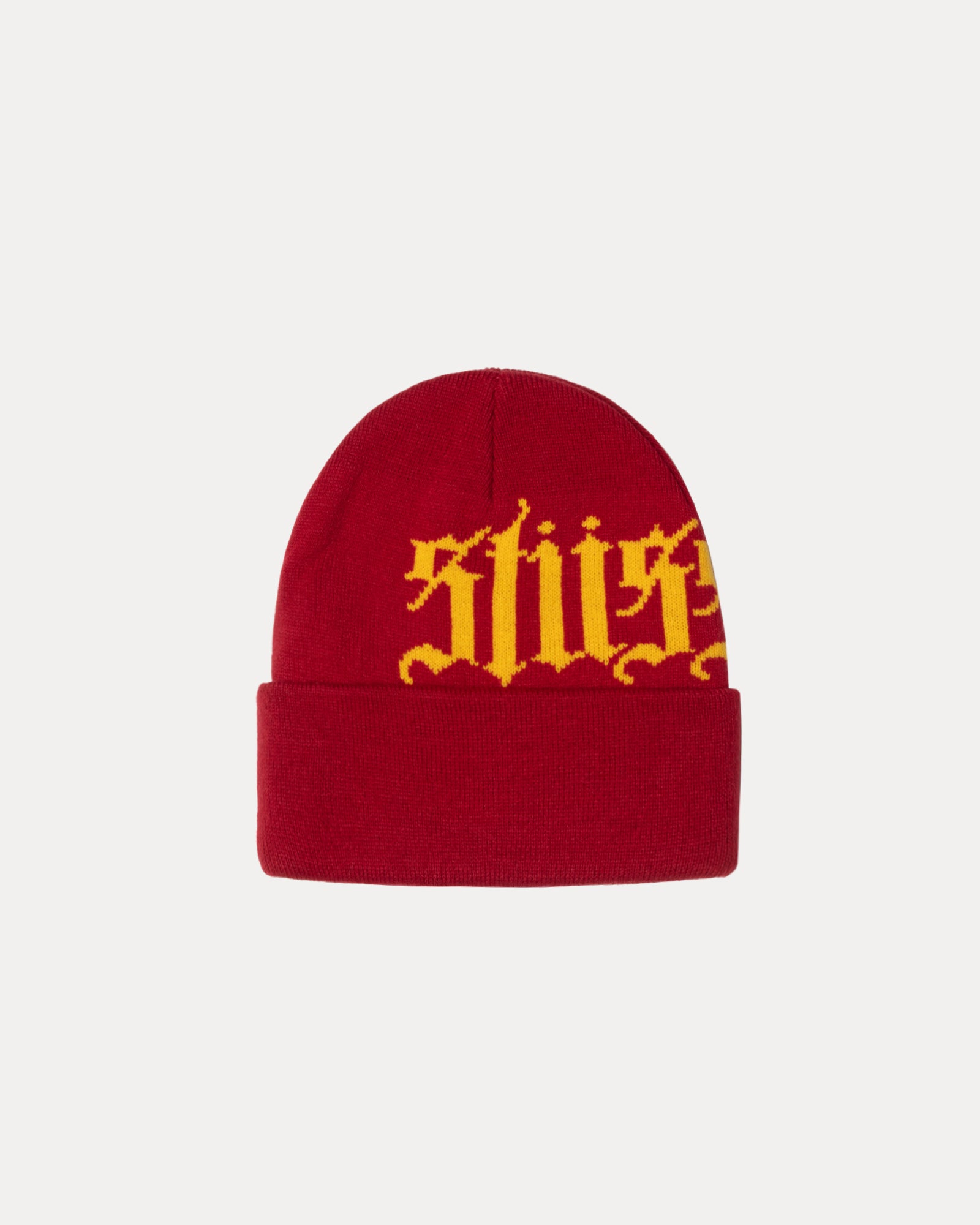 Cuff Beanie Old English Accessories In Scarlet