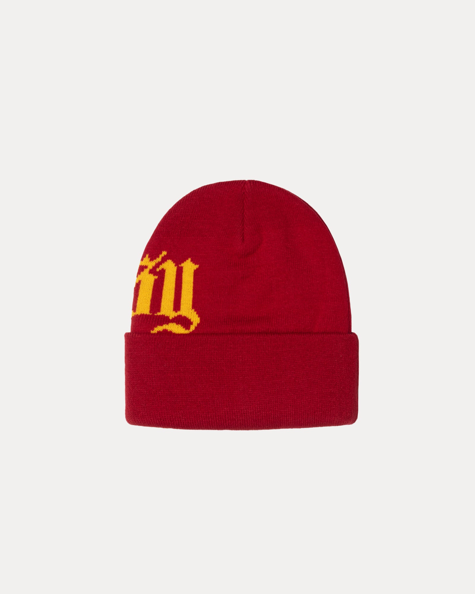 Cuff Beanie Old English Accessories In Scarlet