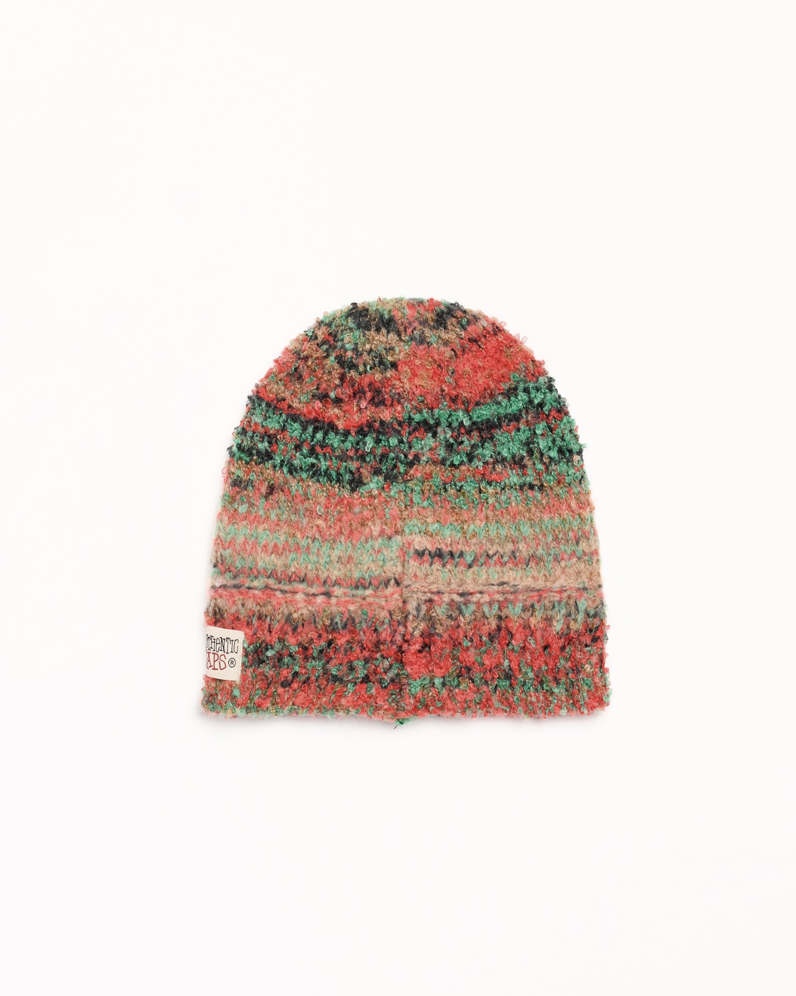 Textured Yarn Skullcap Beanie in the color Green Multi