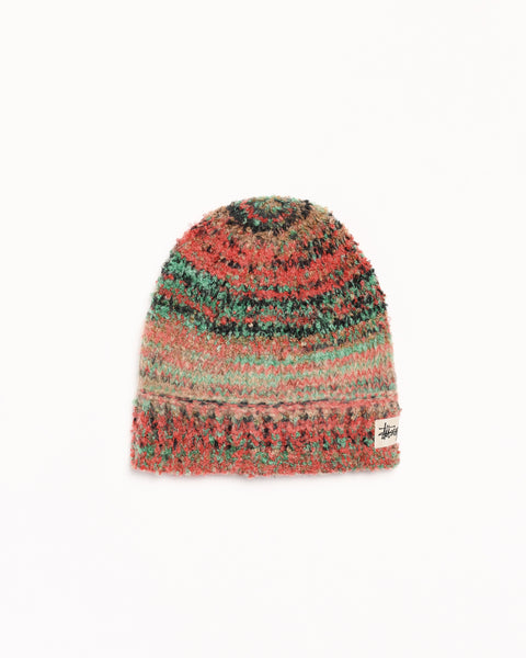 Textured Yarn Skullcap Beanie in the color Green Multi