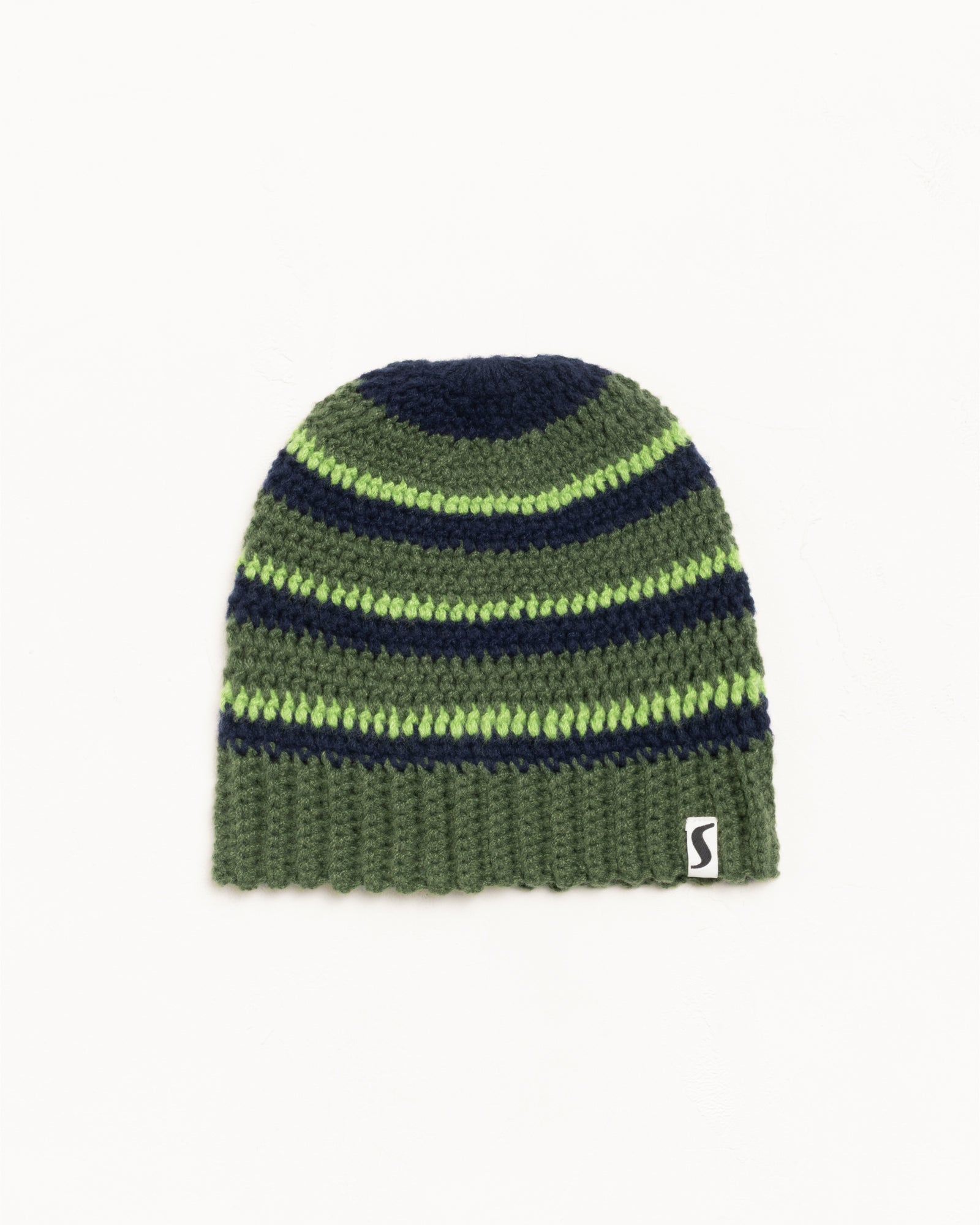 Stripe Knit Skullcap Accessories In Moss Green
