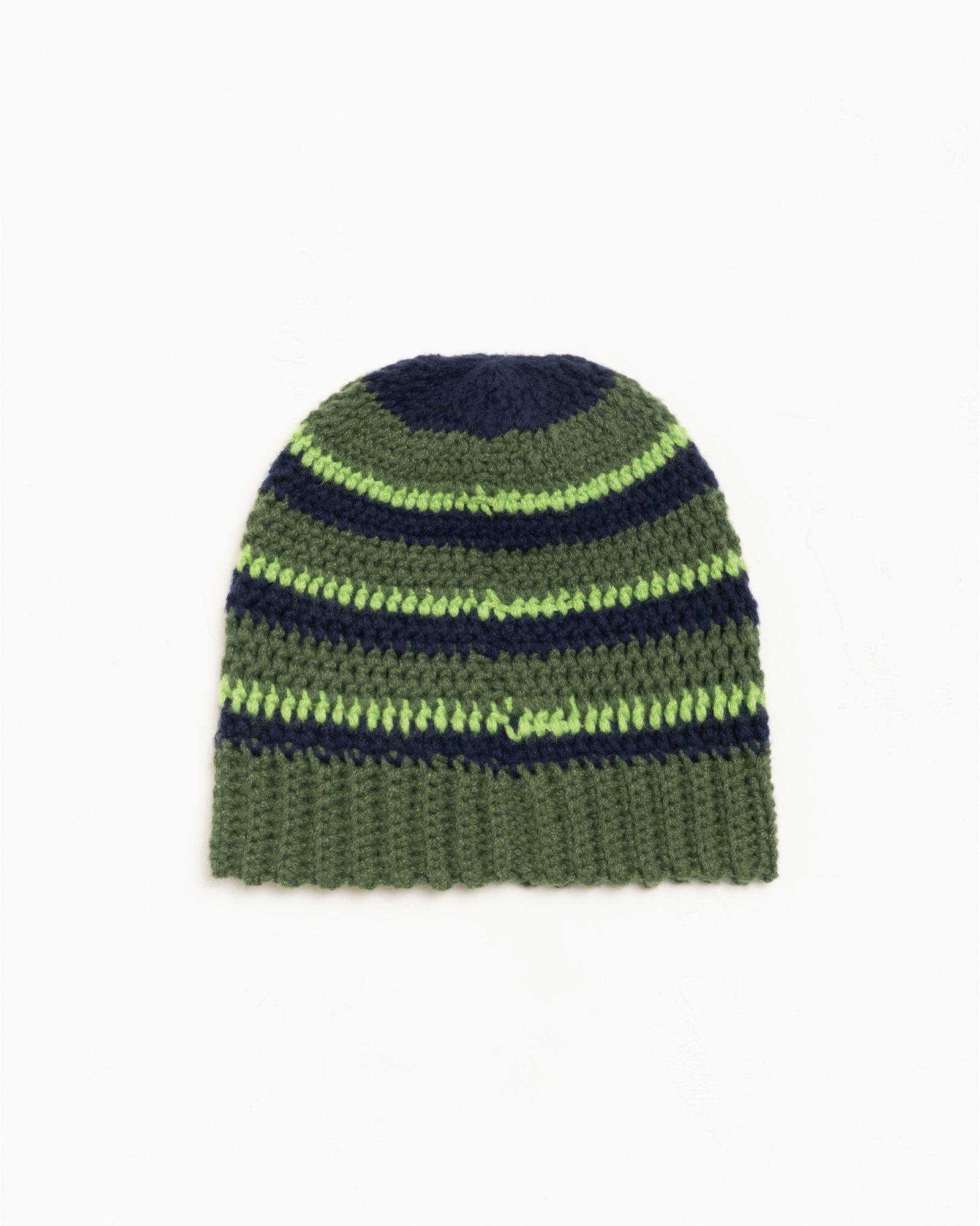 Stripe Knit Skullcap Accessories In Moss Green